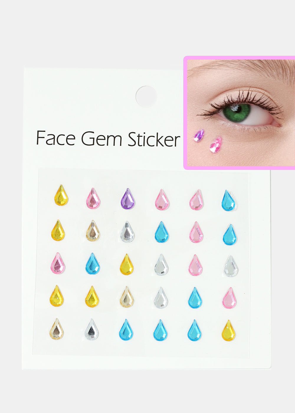 Teardrop Face Gem Stickers
