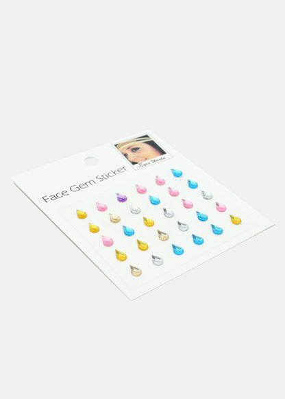 Teardrop Face Gem Stickers