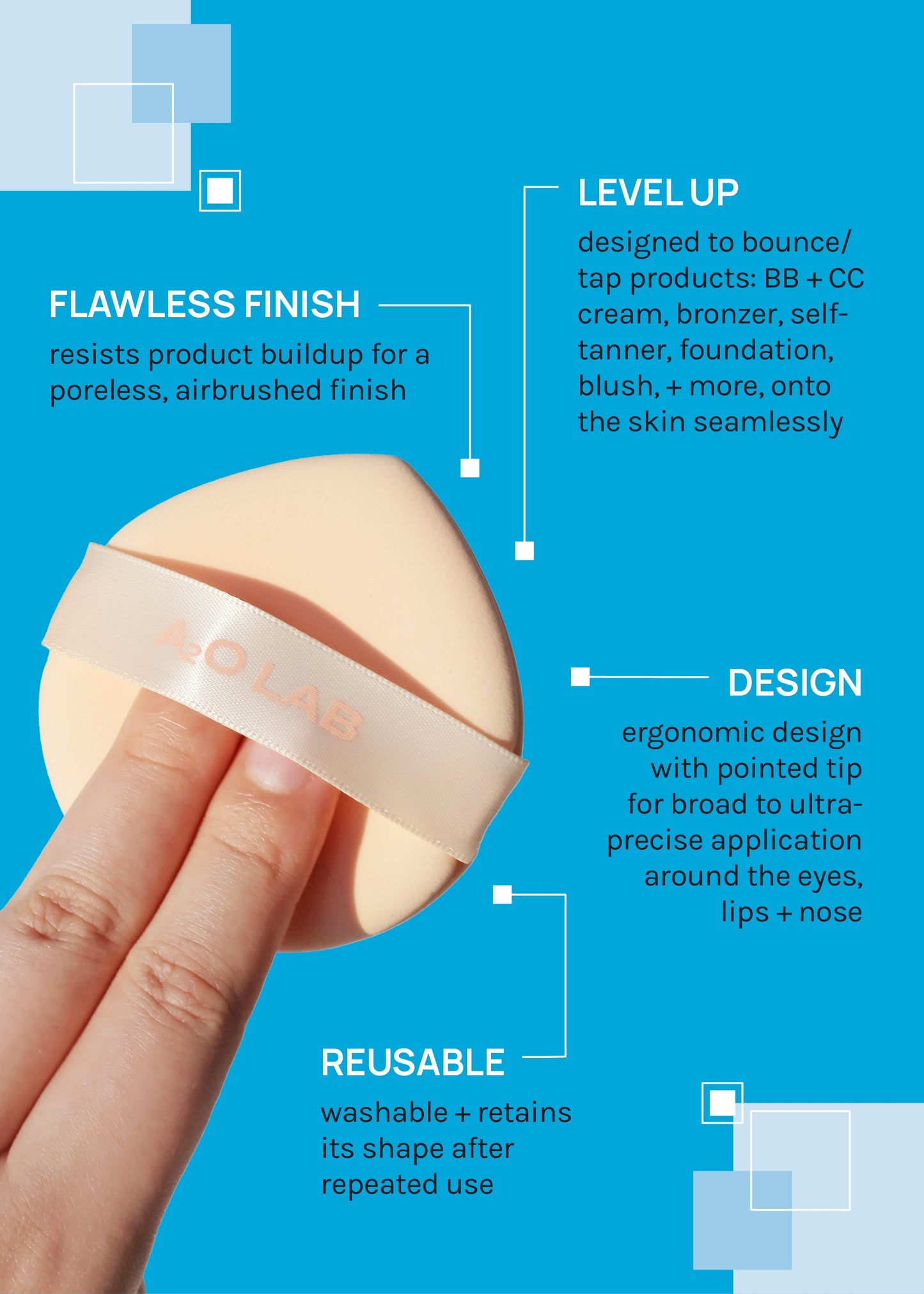 a2o Lab Silky Cloud Sponge – Peach