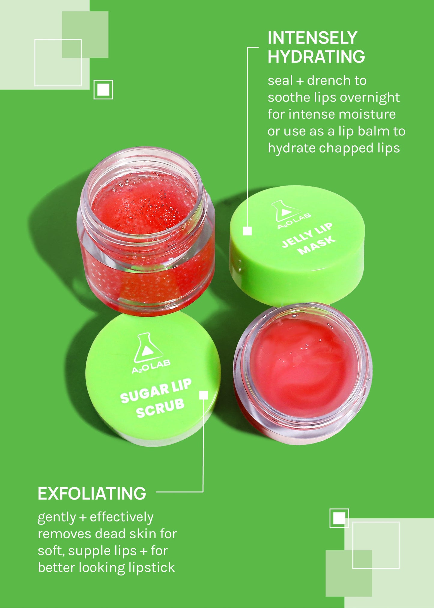 a2o Lab Sweet Pout Sugar Scrub + Jelly Lip Mask